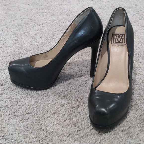 Pour La Victoire Black Pumps with square toe size 6.5 - Picture 1 of 6
